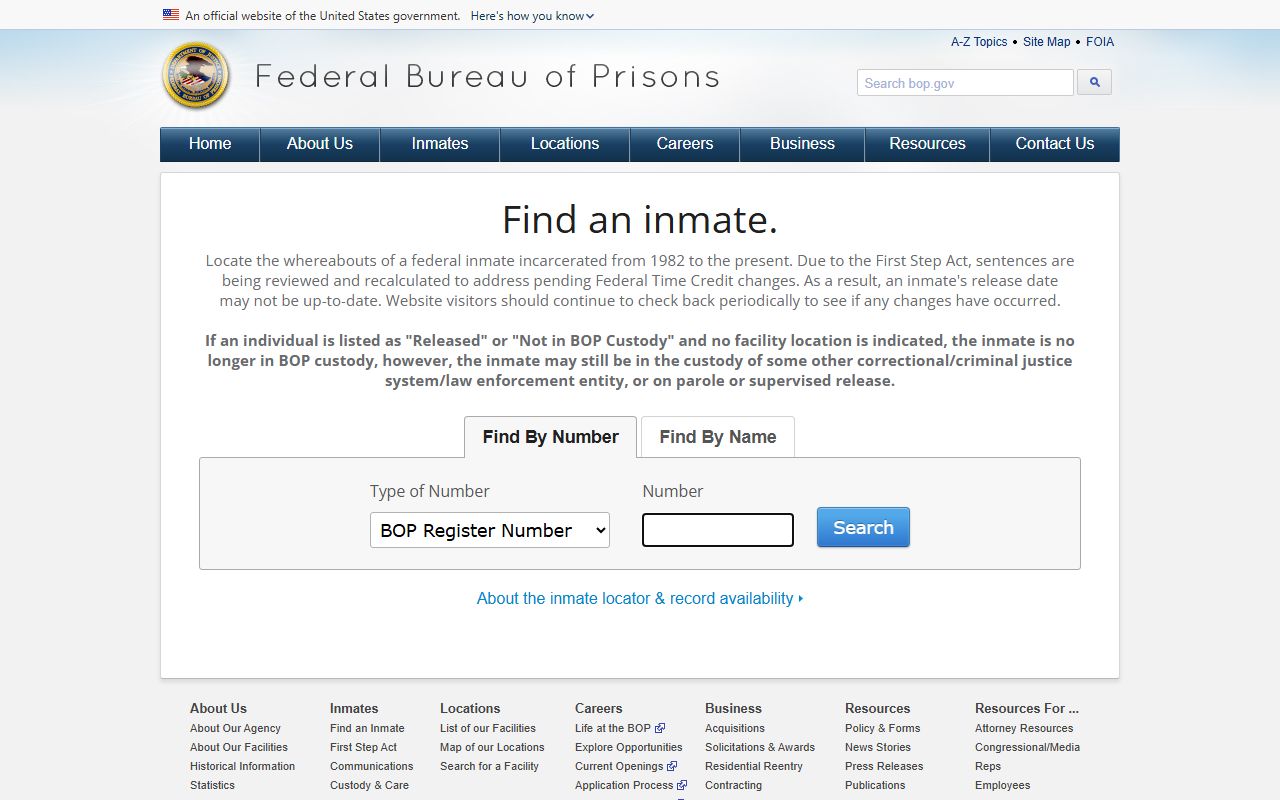 Federal inmate locator for custody searches outside Franklin Parish jail mugshots